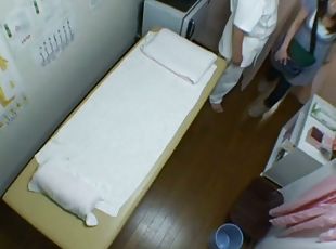 Hot spycam massage for amateur babe on the huge bed