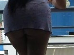Public upskirt voyeur hits a jackpot with this beautiful teen ass