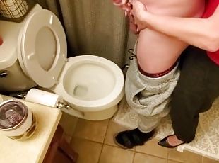 Grool dripping while peeing toilet pic
