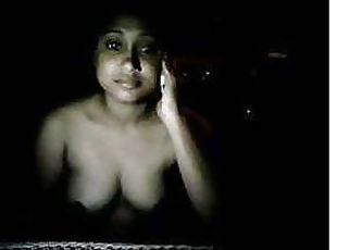 Webcam girl shows boobs