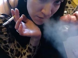 Slut smoking and blowjob stranger xxx pic